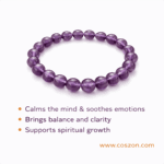 Natural Amethyst Beaded Bracelet – Calm & Stress Relief Crystal - Image 2