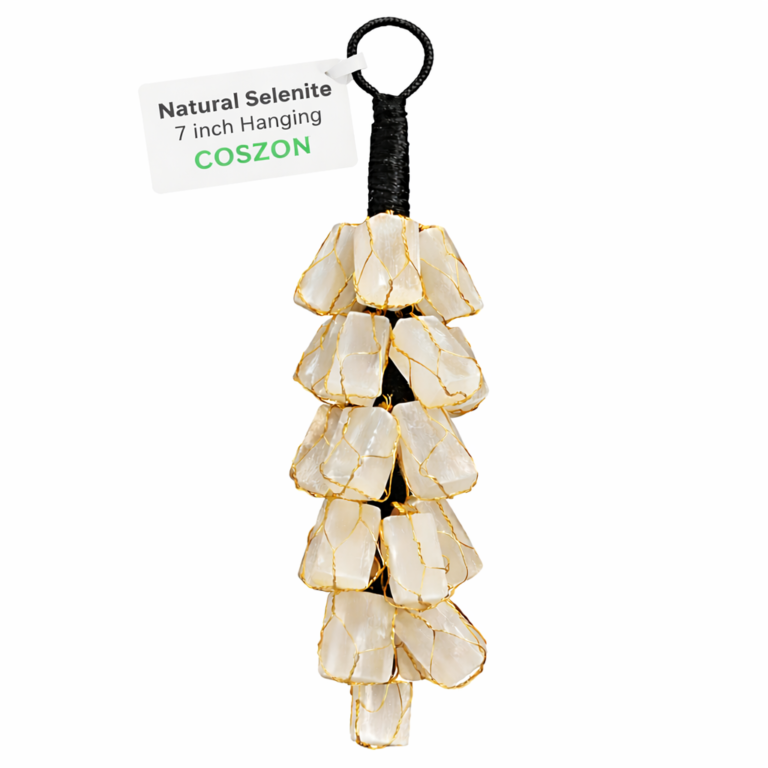 Natural Selenite 7 Inch Hanging by COSZON