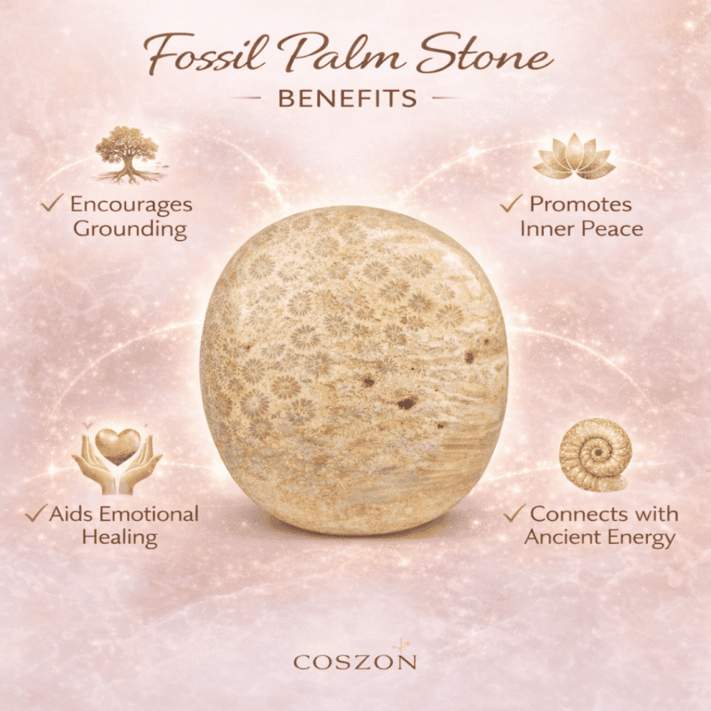 Fossil palm stone for grounded and mindful living