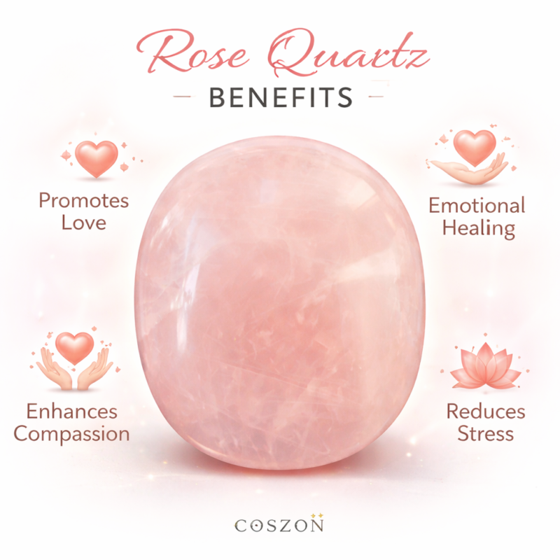 Rose quartz palm stone for calm and mindful living