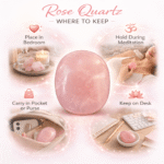 Rose quartz palm stone placed in home and office space